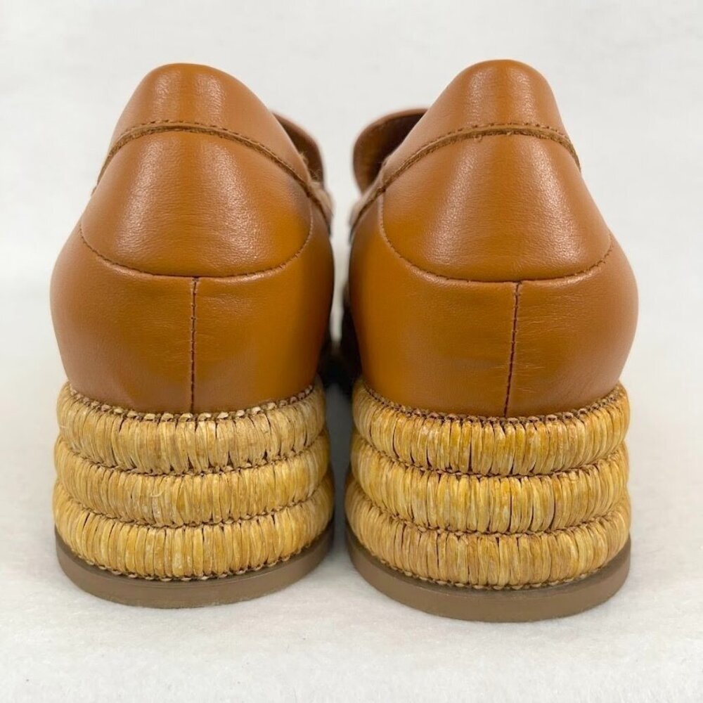 Franco Sarto Tremont Espadrille Tassel Leather Loafer Tan Preppy Modern Bold 9 - Picture 6 of 8